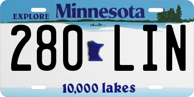 MN license plate 280LIN