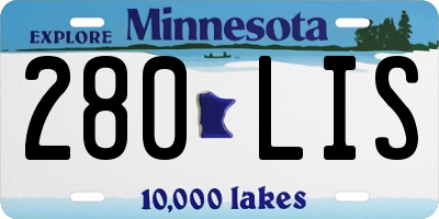 MN license plate 280LIS