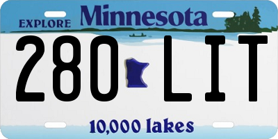 MN license plate 280LIT