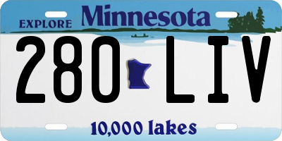 MN license plate 280LIV