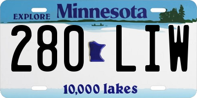 MN license plate 280LIW