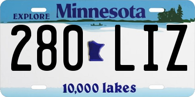 MN license plate 280LIZ