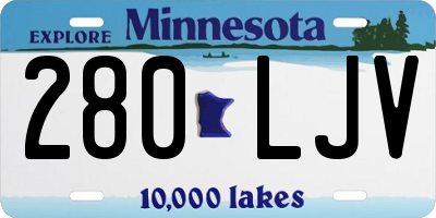 MN license plate 280LJV