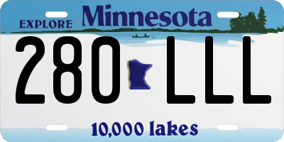 MN license plate 280LLL
