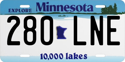 MN license plate 280LNE