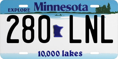 MN license plate 280LNL