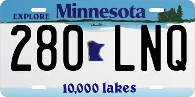 MN license plate 280LNQ