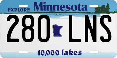 MN license plate 280LNS