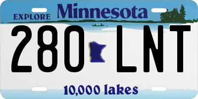 MN license plate 280LNT