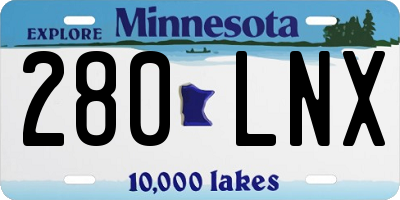 MN license plate 280LNX