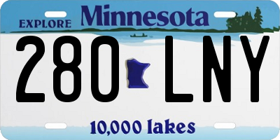 MN license plate 280LNY