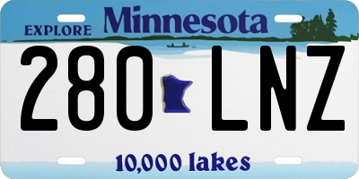 MN license plate 280LNZ