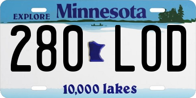 MN license plate 280LOD