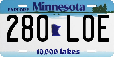 MN license plate 280LOE