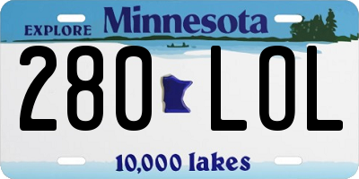 MN license plate 280LOL