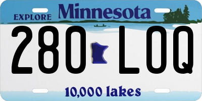 MN license plate 280LOQ