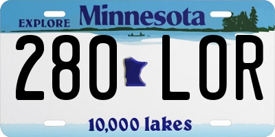 MN license plate 280LOR