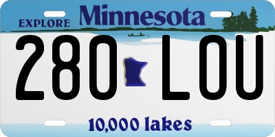 MN license plate 280LOU