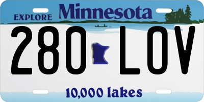 MN license plate 280LOV