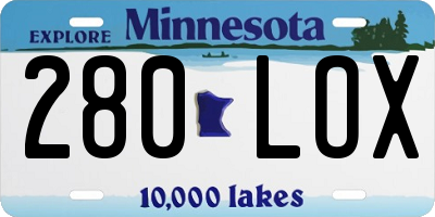 MN license plate 280LOX
