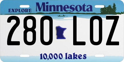 MN license plate 280LOZ