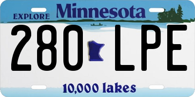 MN license plate 280LPE