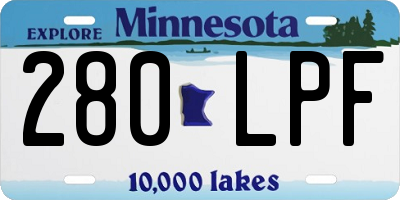 MN license plate 280LPF