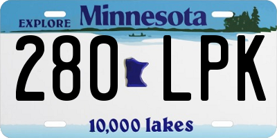 MN license plate 280LPK