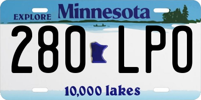 MN license plate 280LPO