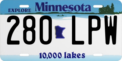 MN license plate 280LPW