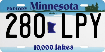 MN license plate 280LPY