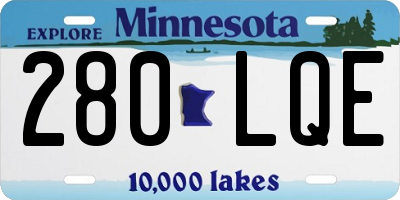MN license plate 280LQE