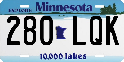 MN license plate 280LQK