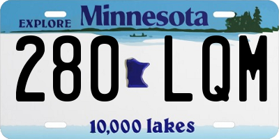 MN license plate 280LQM