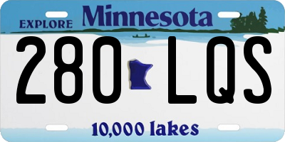MN license plate 280LQS