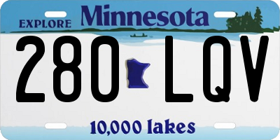MN license plate 280LQV