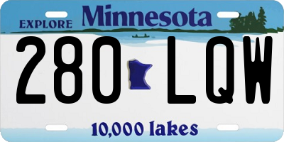 MN license plate 280LQW