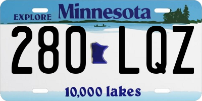 MN license plate 280LQZ