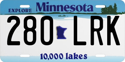 MN license plate 280LRK