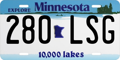 MN license plate 280LSG