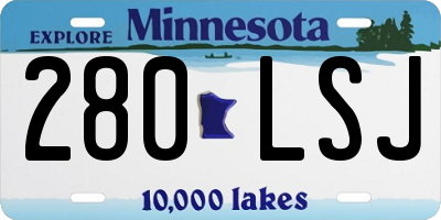 MN license plate 280LSJ