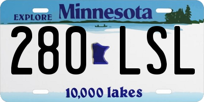 MN license plate 280LSL