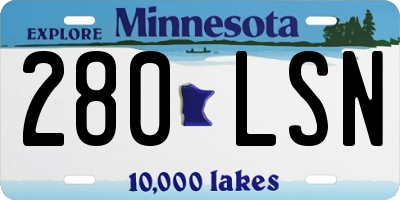 MN license plate 280LSN
