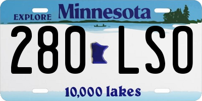 MN license plate 280LSO