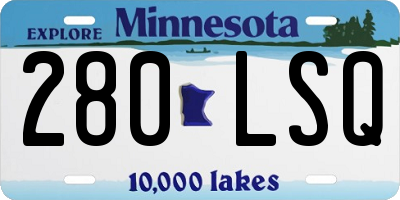MN license plate 280LSQ