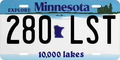 MN license plate 280LST