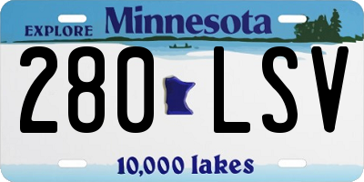 MN license plate 280LSV