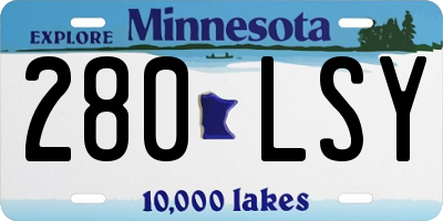 MN license plate 280LSY