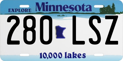 MN license plate 280LSZ