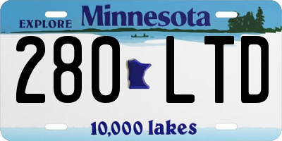 MN license plate 280LTD